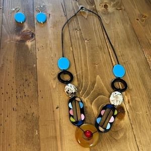 Earrings and necklace